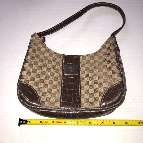 Liz Claiborne | Small Tan and Brown Shoulder Strap Purse - Picture 3 of 12
